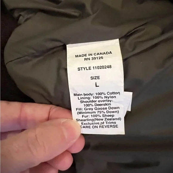 Filson Brown Cascade Down Jacket Large Shearling Made in Canada - Picture 7 of 12